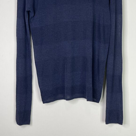 Alexander Wang Navy Knit Striped Long Sleeve Top Women's Size Medium - Picture 5 of 8